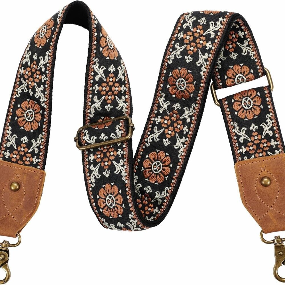 Purse Strap, 2" Crazy Horse Leather End Shoulder Strap Adjustable Replacement,Re